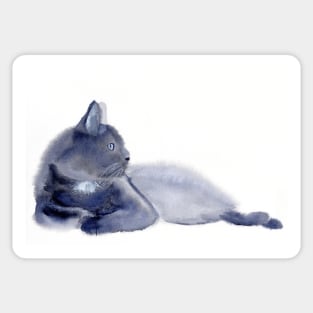 "The Queen has arrived" expressive Cat Watercolor Painting Sticker